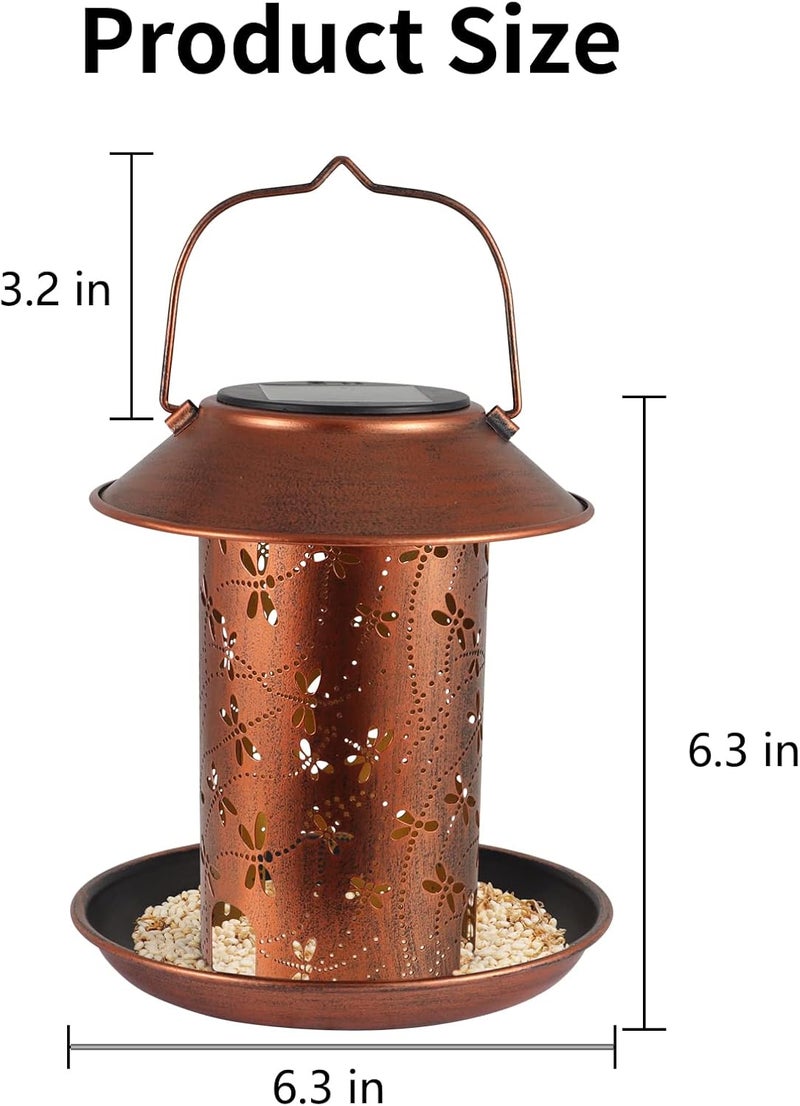 Tepaken Bird Feeders for Outdoors Dragonfly Solar Lanterns Outdoor Waterproof Garden Decor Gifts for Women Mom Grandma Metal Solar Decoration Outside LED Lanterns for Yard, Patio, Lawn, Pathway(2 Pack) - Image 3